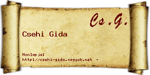 Csehi Gida névjegykártya